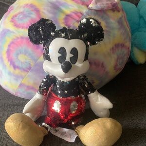 Disney Sequin Mickey Mouse Stuffed Animal - New.